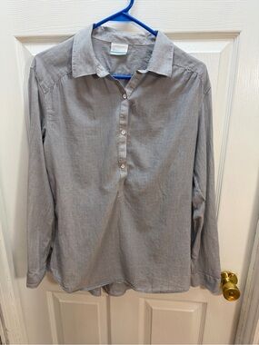 Columbia Gray Button-Front Long Sleeve Shirt